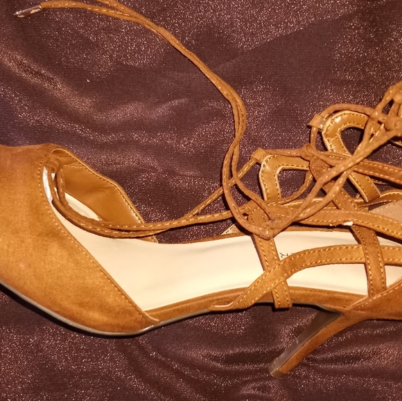 Brown Strappy Heels - Picture 2 of 7